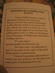 Bevizelős: ha 9o napnál többet akarsz maradni Koszovóba, akkor egy hotmailos címre kell írnod egy kérést...