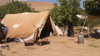 These people live in tents and migrate South when winter comes. Many already moved to loam houses