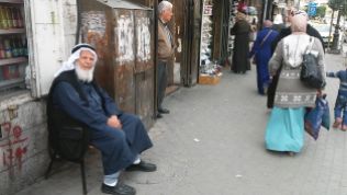 We left Ramallah again. This time for good, heading for Hebron. This old man was the good-bye messenger…